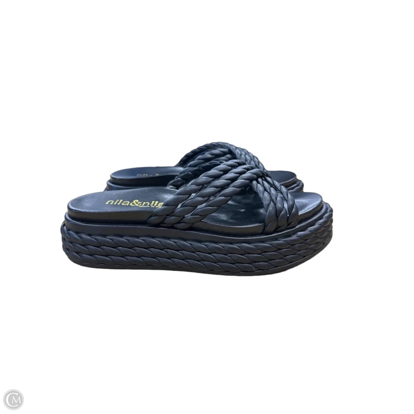 Sandals Heels Platform By Clothes Mentor In Black, Size: 8