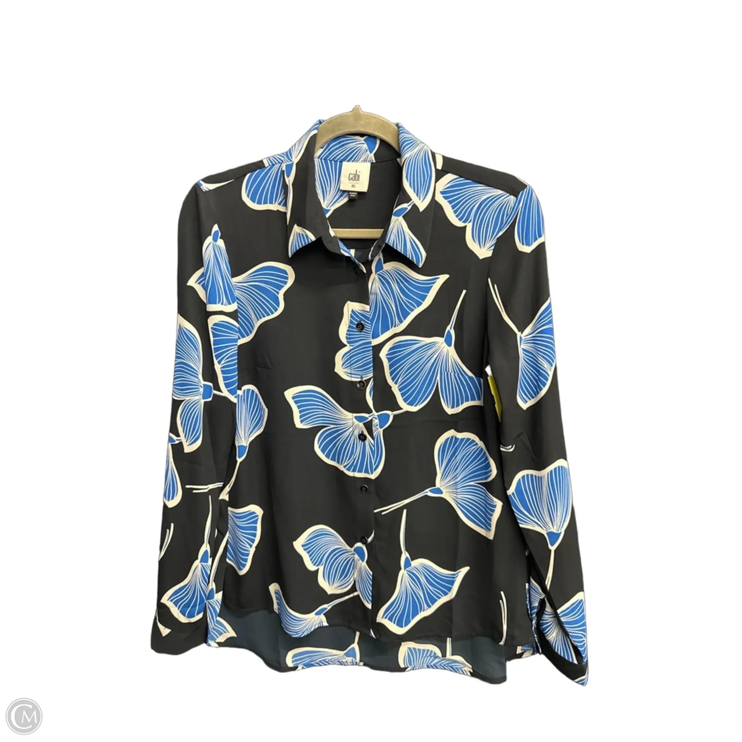 Blouse Long Sleeve By Cabi In Navy, Size: Xs