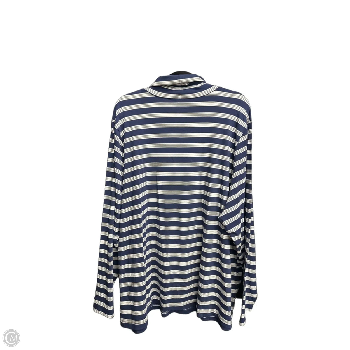 Top Long Sleeve Basic By Lands End In Striped Pattern, Size: 3x