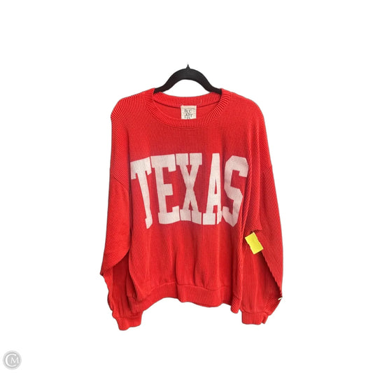 Top Long Sleeve Basic By Bucketlist In Red, Size: Xl