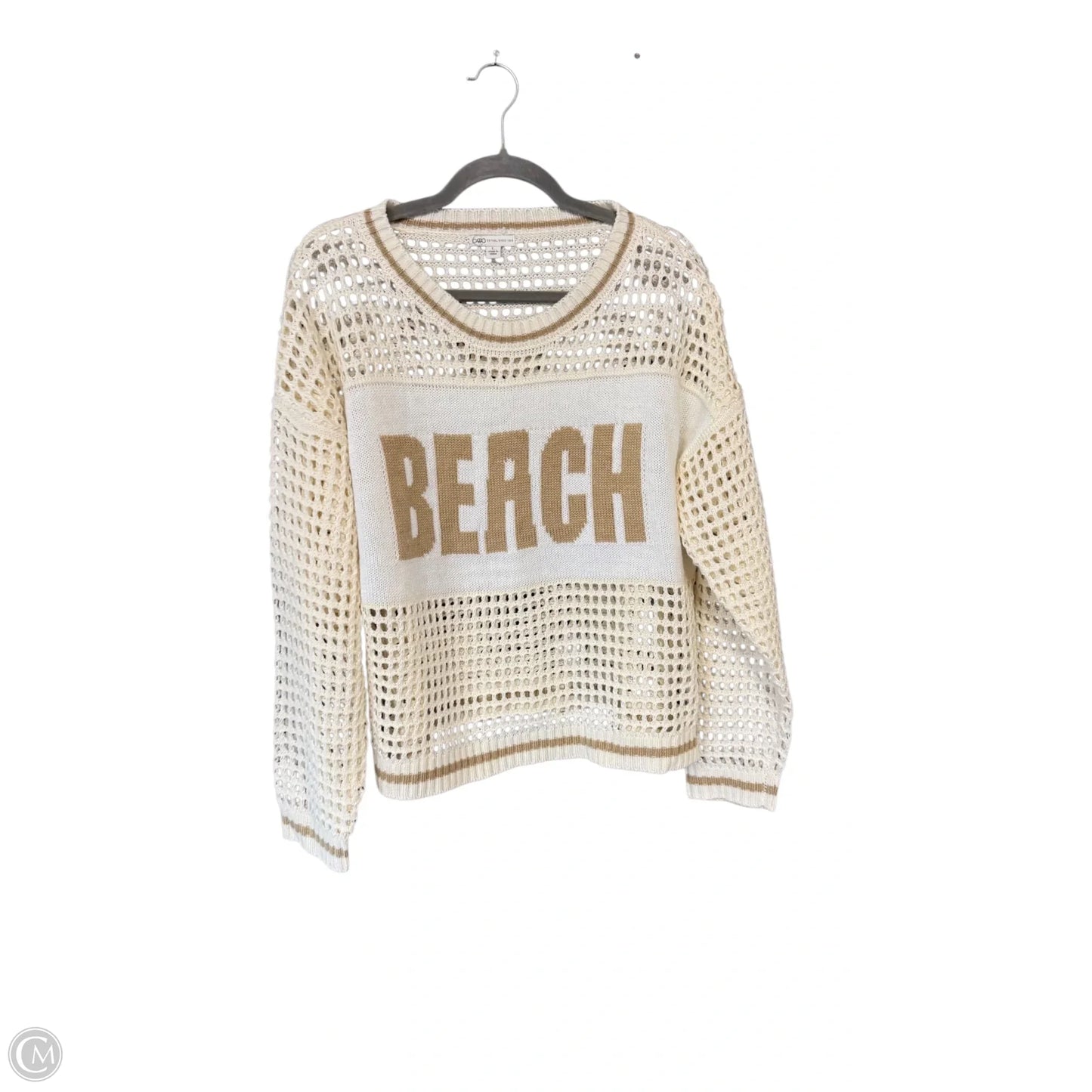 Sweater By Cato In Cream, Size: L