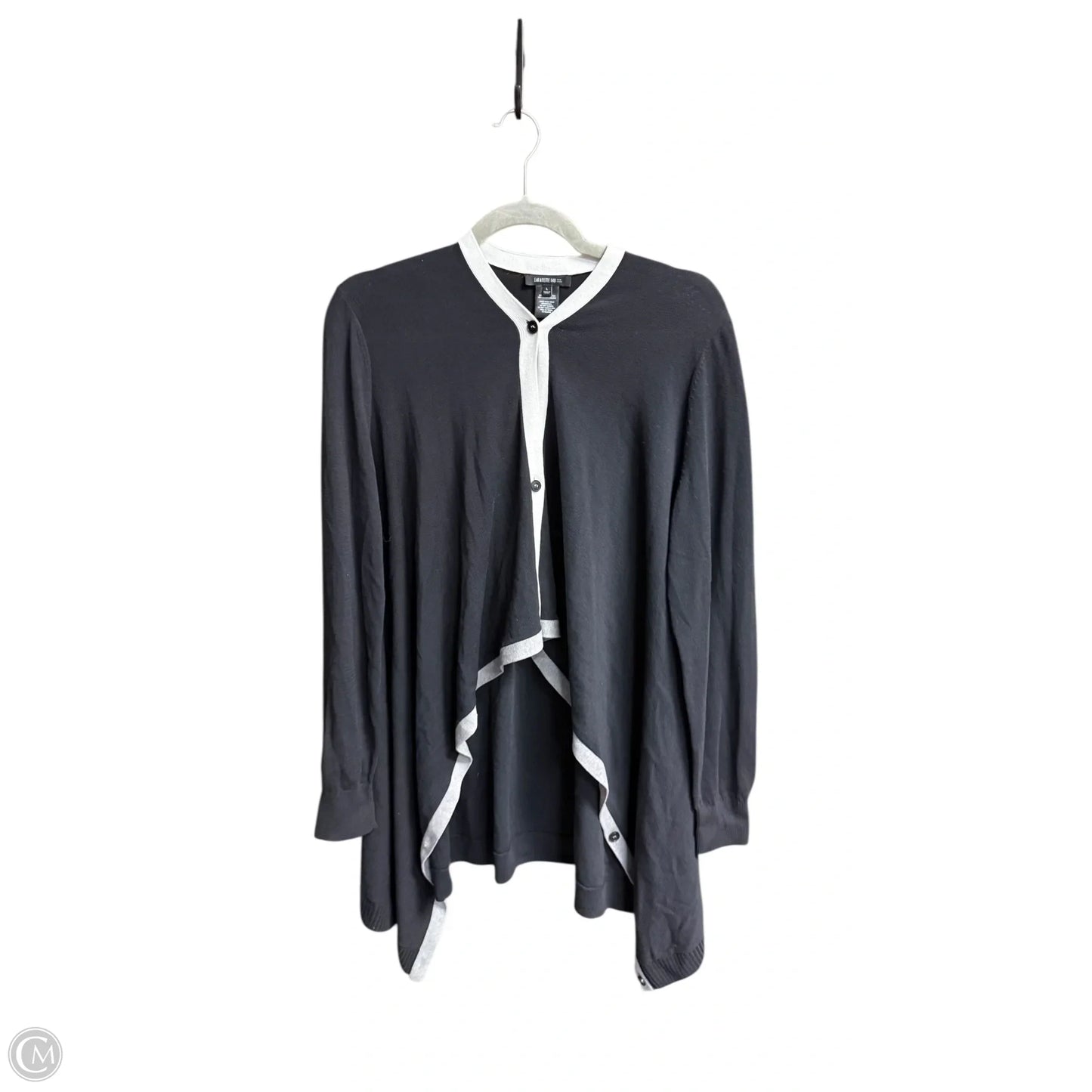 Sweater Designer By Lafayette 148 In Black & Grey, Size: L