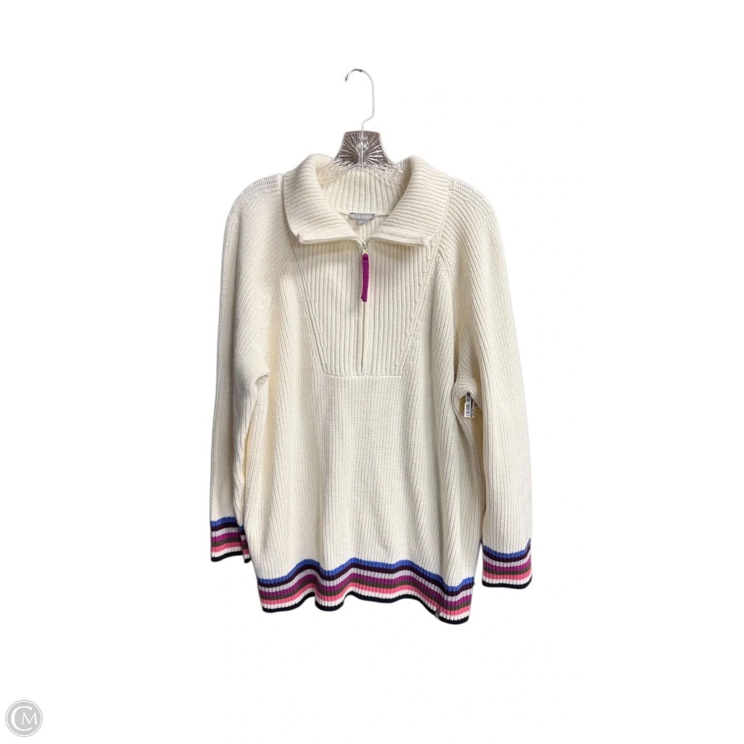 Sweater By Talbots In Purple & White, Size: 2x