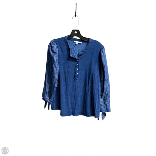Top Long Sleeve By Chicos In Blue Denim, Size: L