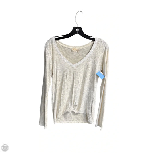 Top Long Sleeve By Nation In White, Size: S