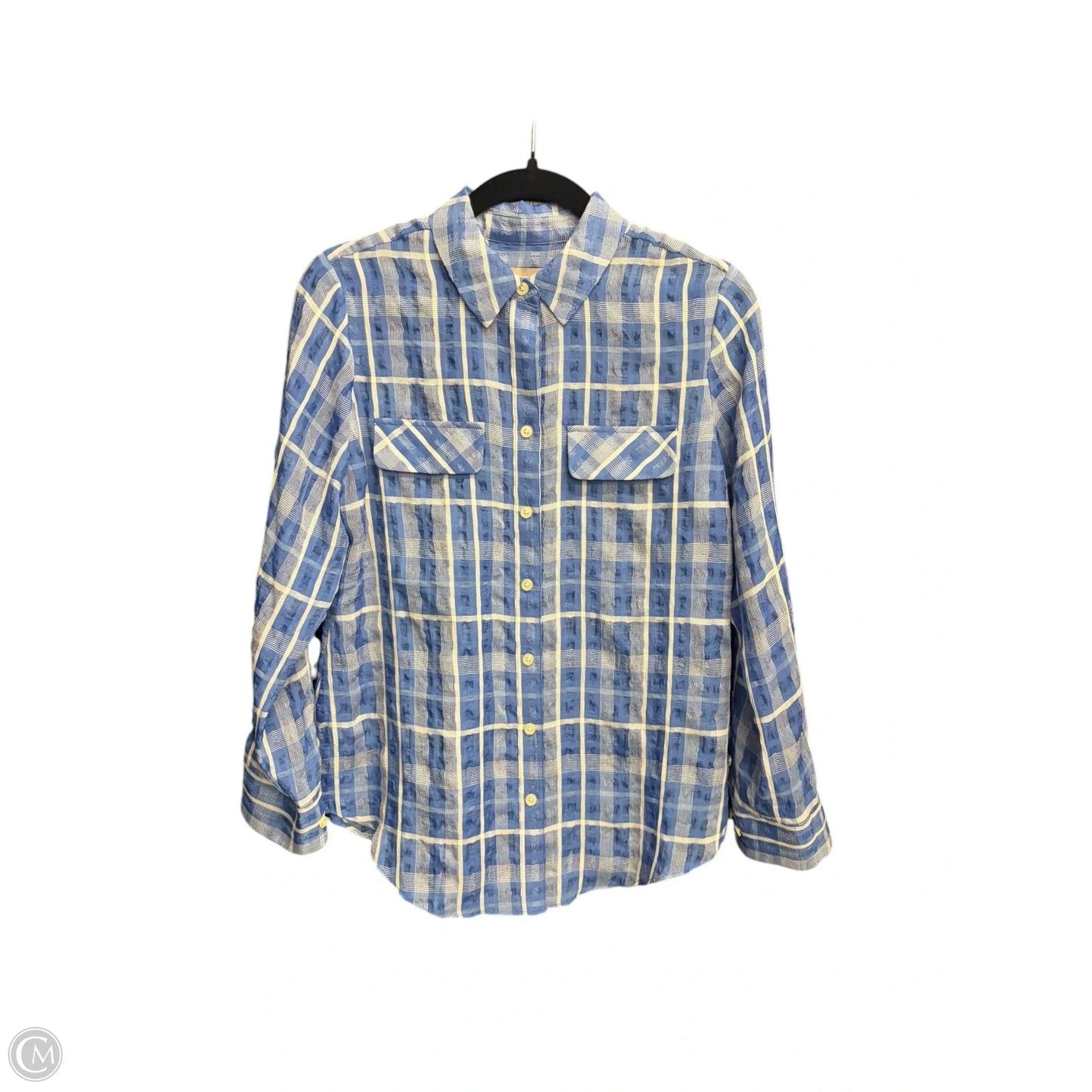 Top Long Sleeve By Chicos In Blue, Size: S
