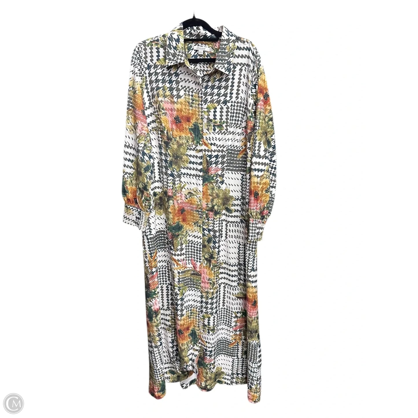 Dress Casual Midi By Chicos In Floral Print, Size: L