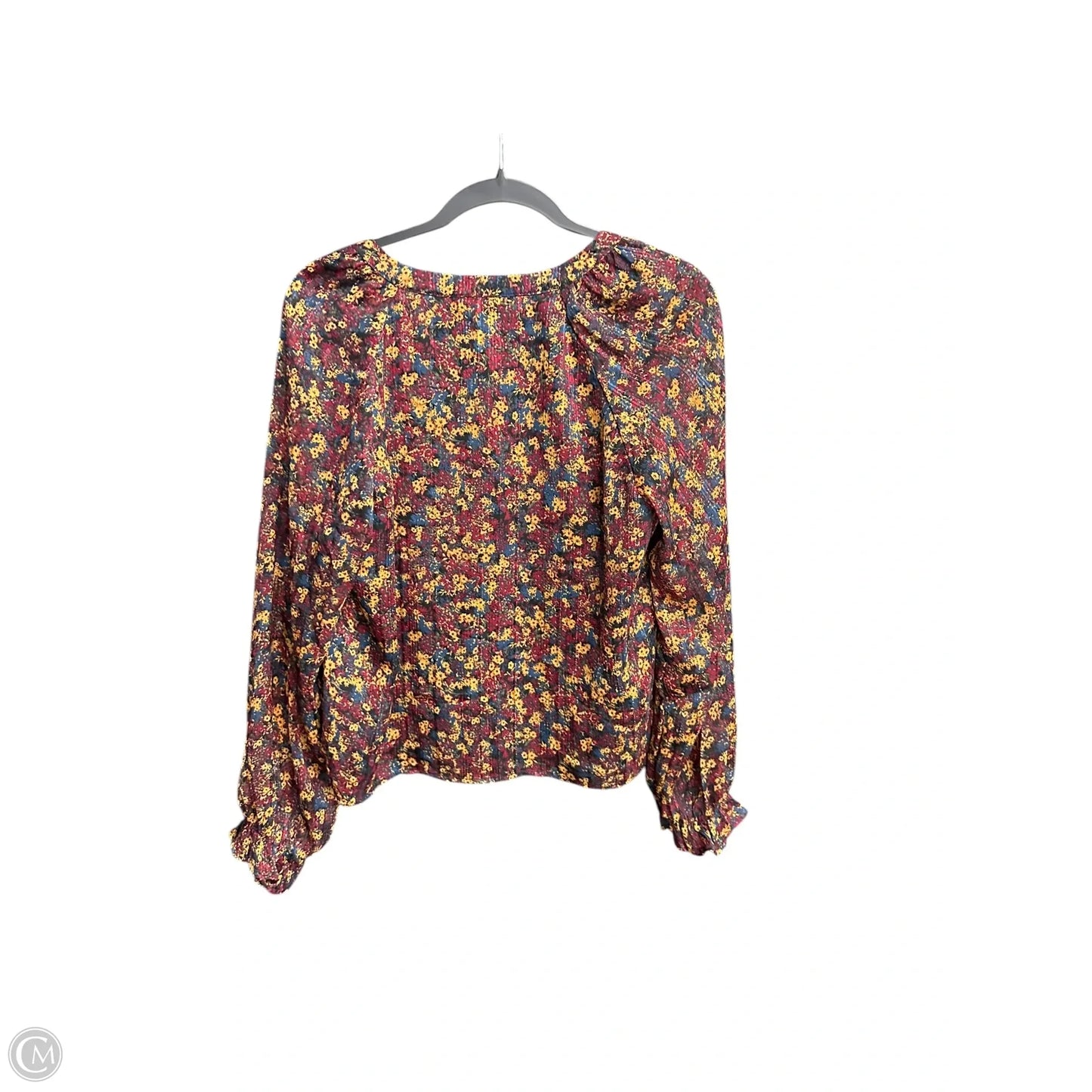 Top Long Sleeve Designer By Frye In Floral Print, Size: L
