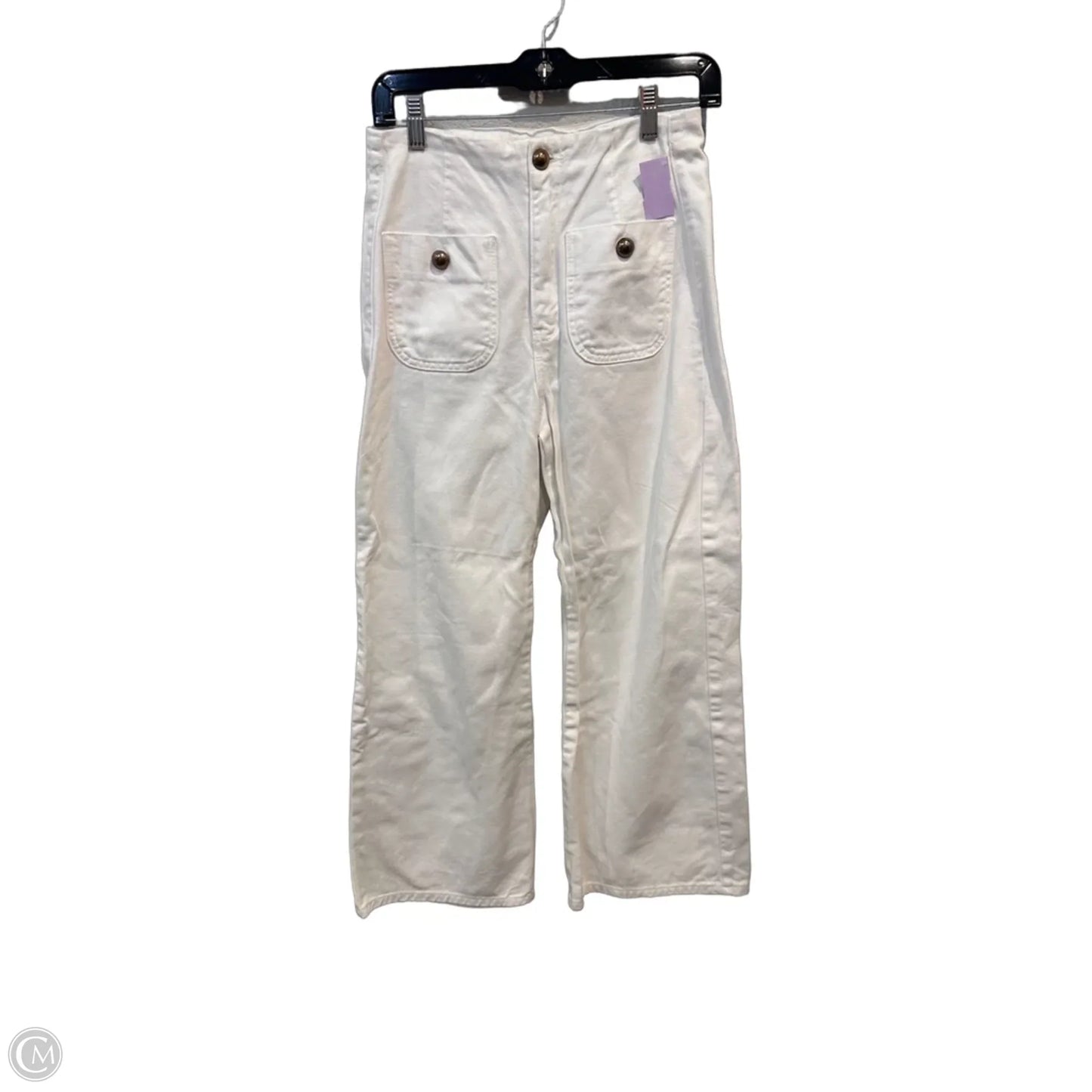 Jeans Wide Leg By Zara In White, Size: 4