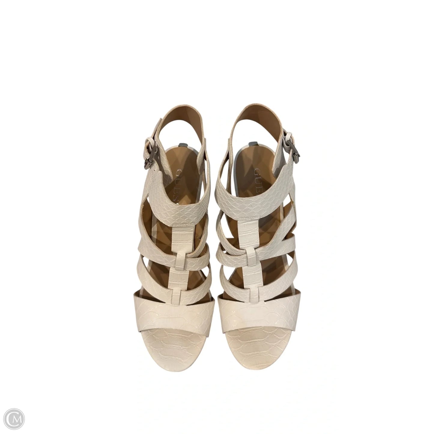 Shoes Heels Wedge By Guess In White, Size: 10