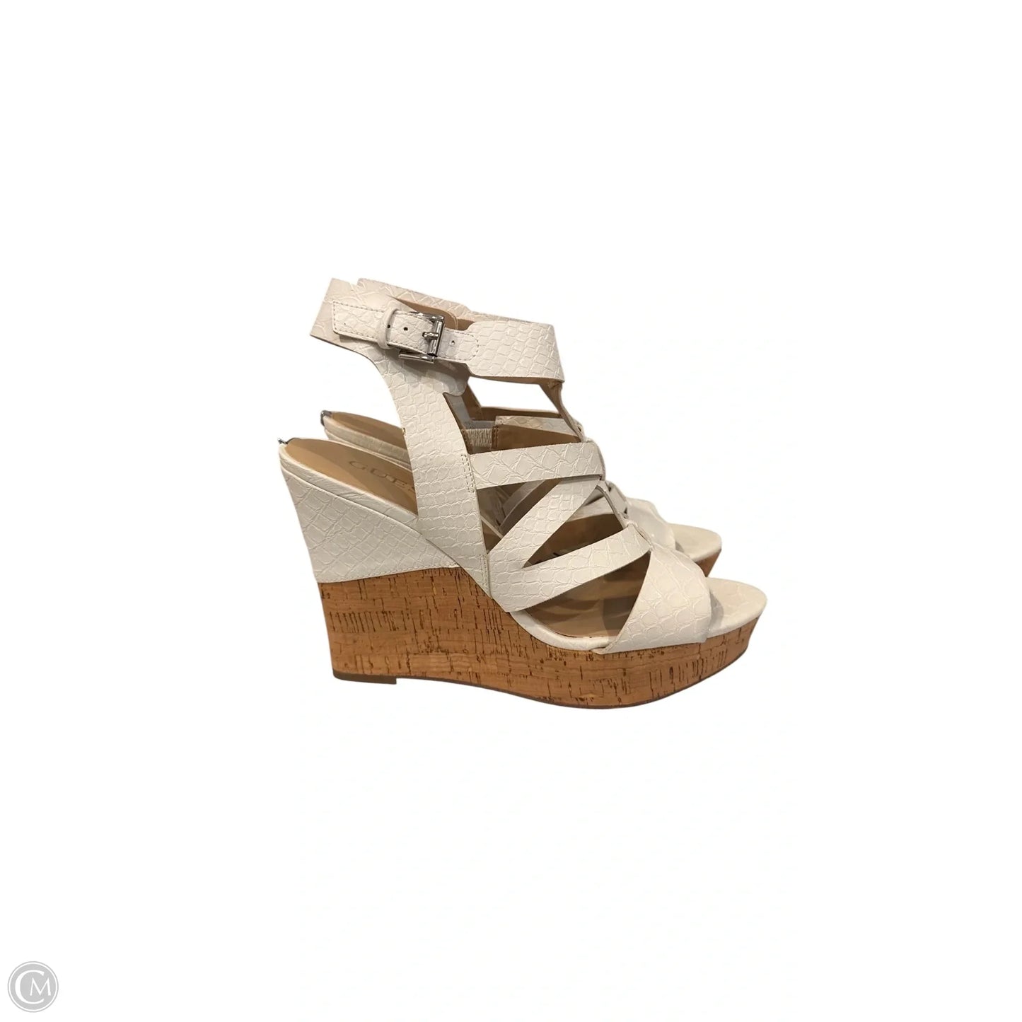 Shoes Heels Wedge By Guess In White, Size: 10