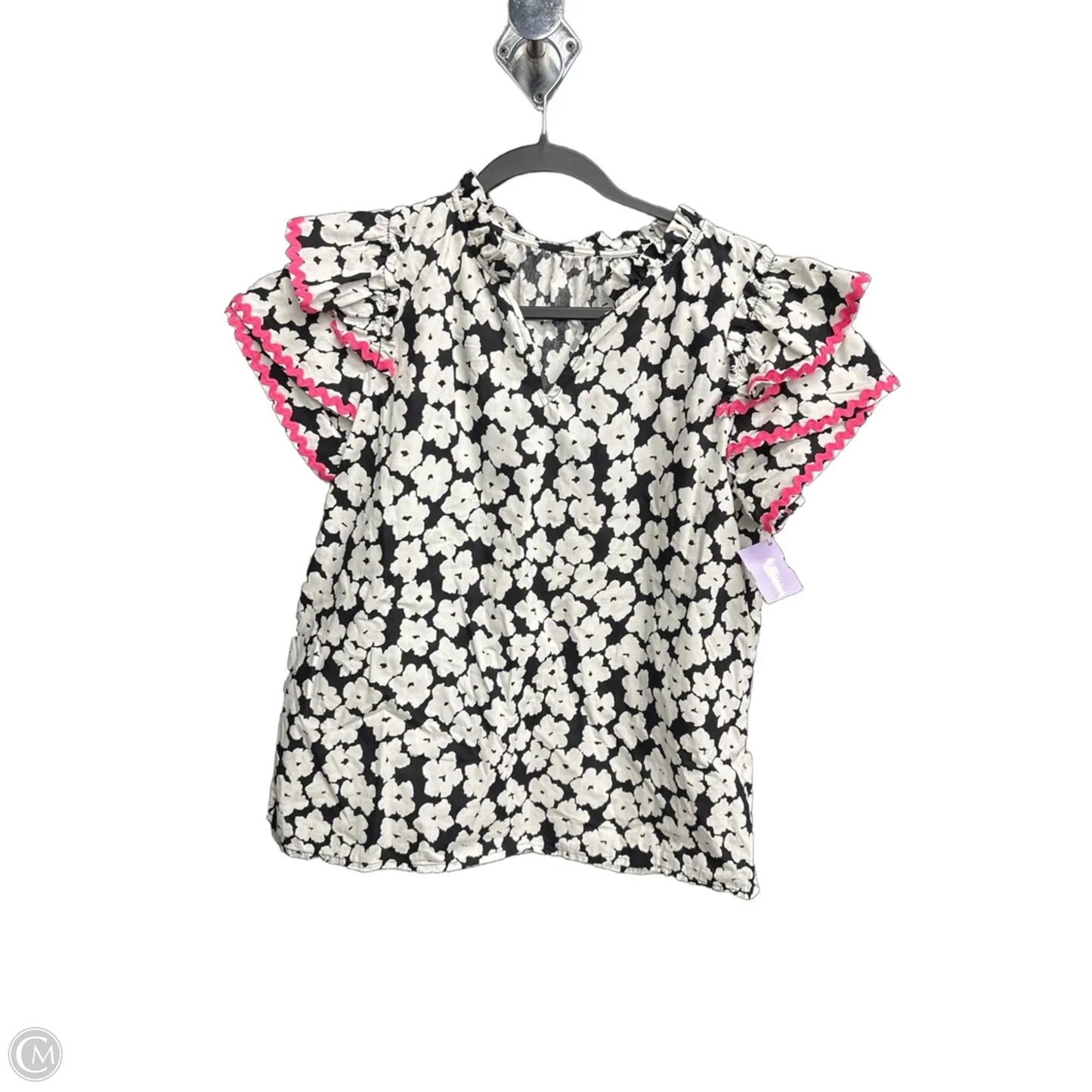 Top Short Sleeve By Clothes Mentor In Black & White, Size: Xl