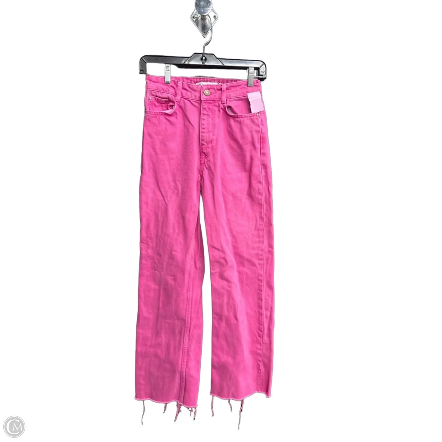 Jeans Wide Leg By Zara In Pink, Size: 2