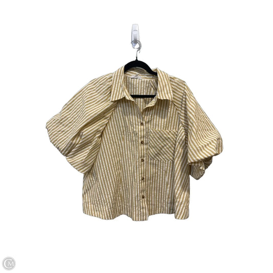 Blouse Short Sleeve By &merci In Striped Pattern, Size: L