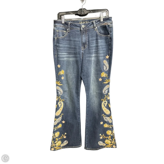 Jeans Boot Cut By Grace In Blue Denim, Size: 8
