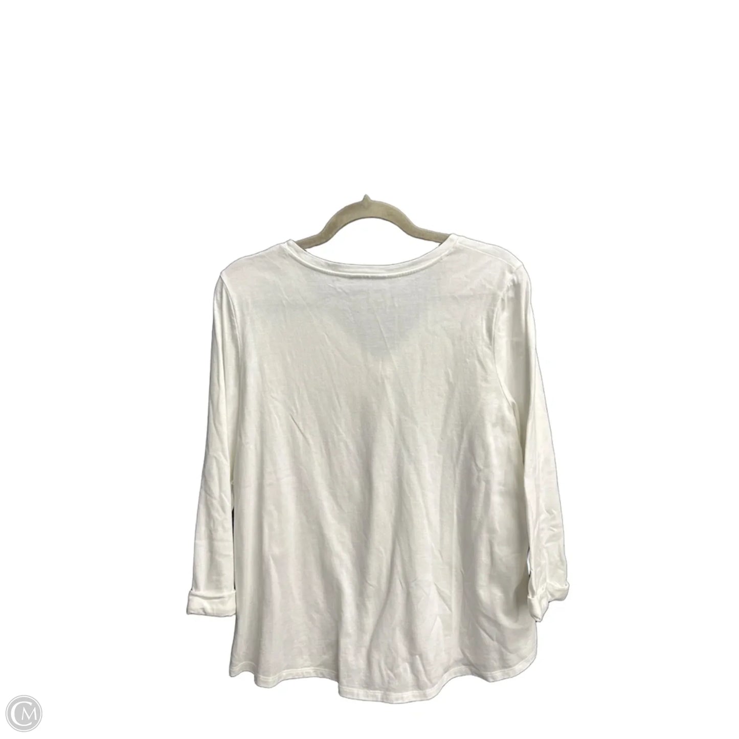 Top 3/4 Sleeve By Chicos In Floral Print, Size: L