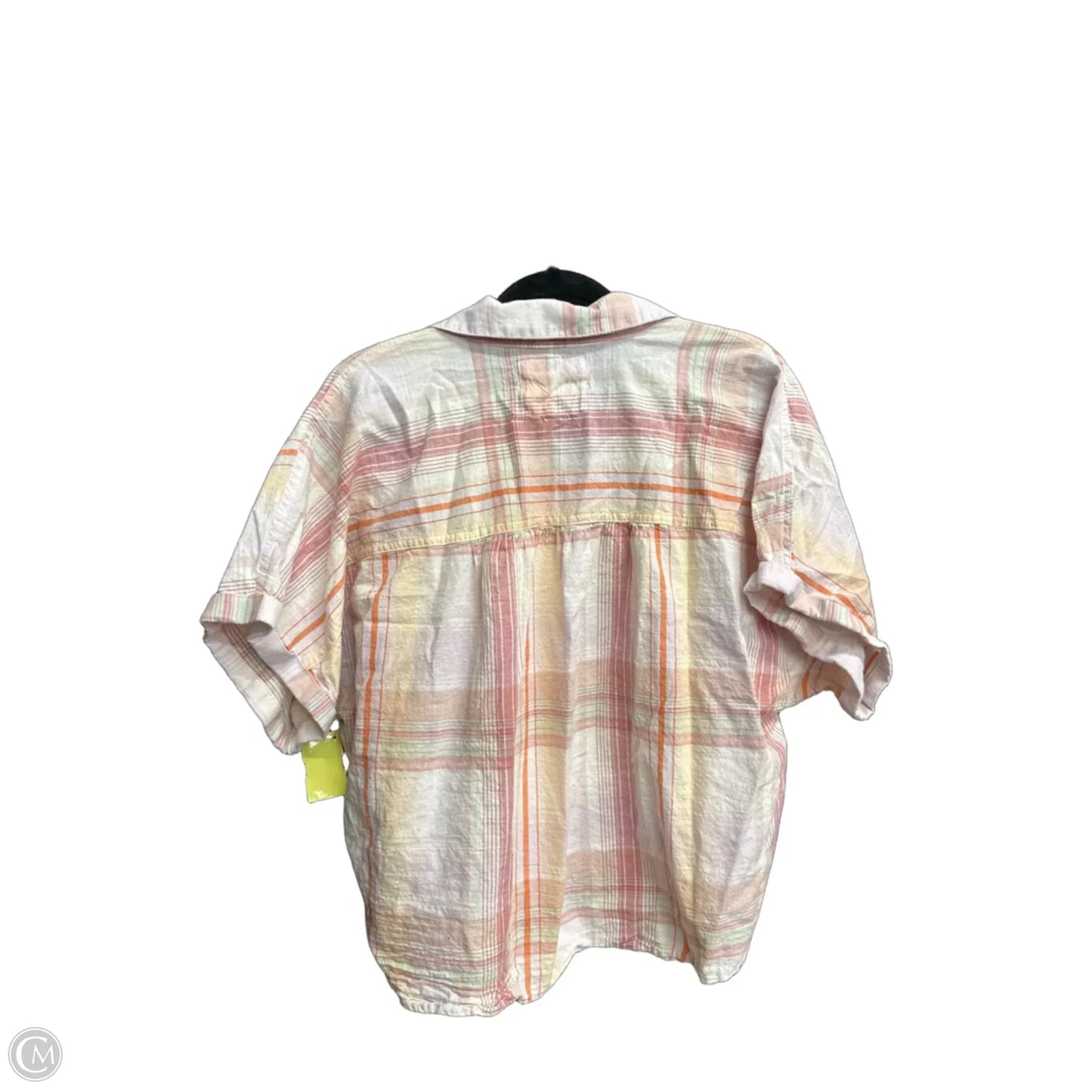 Top Short Sleeve By Lucky Brand In Plaid Pattern, Size: M