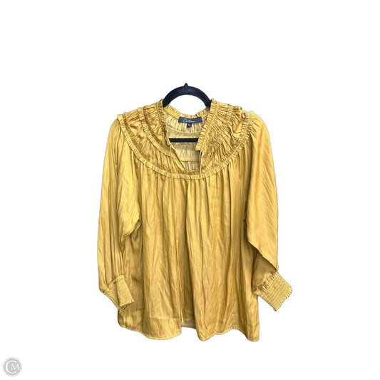 Top Long Sleeve By Caballero In Yellow, Size: Xl
