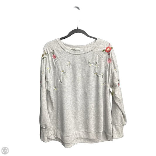 Top Long Sleeve By Workshop In Grey, Size: Xl