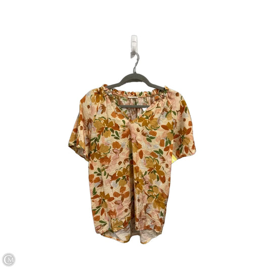 Top Short Sleeve By Les Amis In Floral Print, Size: S