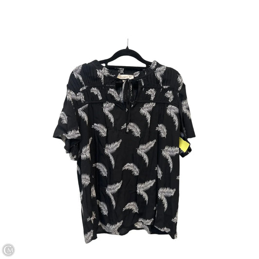 Top Short Sleeve By Loft In Black & White, Size: S