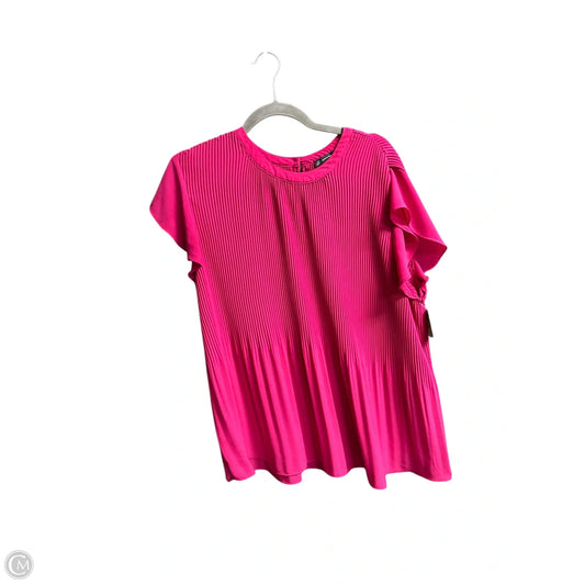 Top Short Sleeve By Adrianna Papell In Pink, Size: Xl