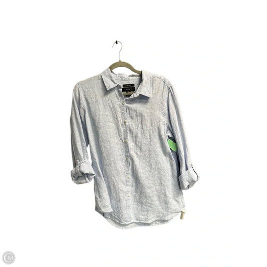 Blouse Short Sleeve By Tahari By Arthur Levine In Blue, Size: L