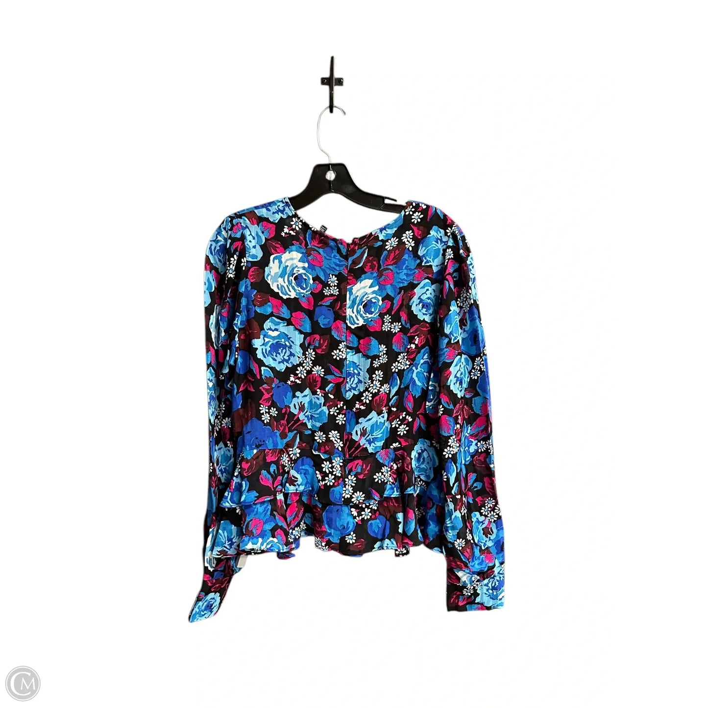 Top Long Sleeve By Top Shop In Floral Print, Size: M