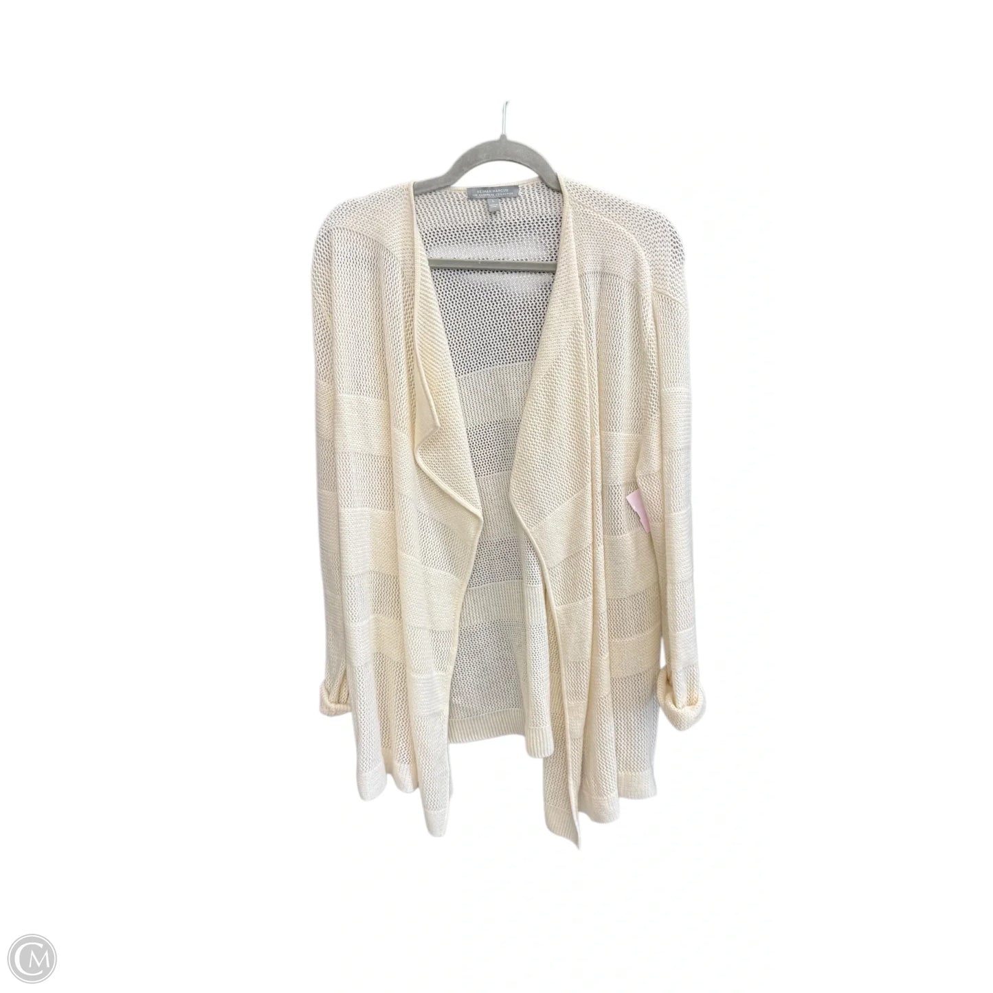 Sweater Cardigan Designer By Neiman Marcus In Cream, Size: L