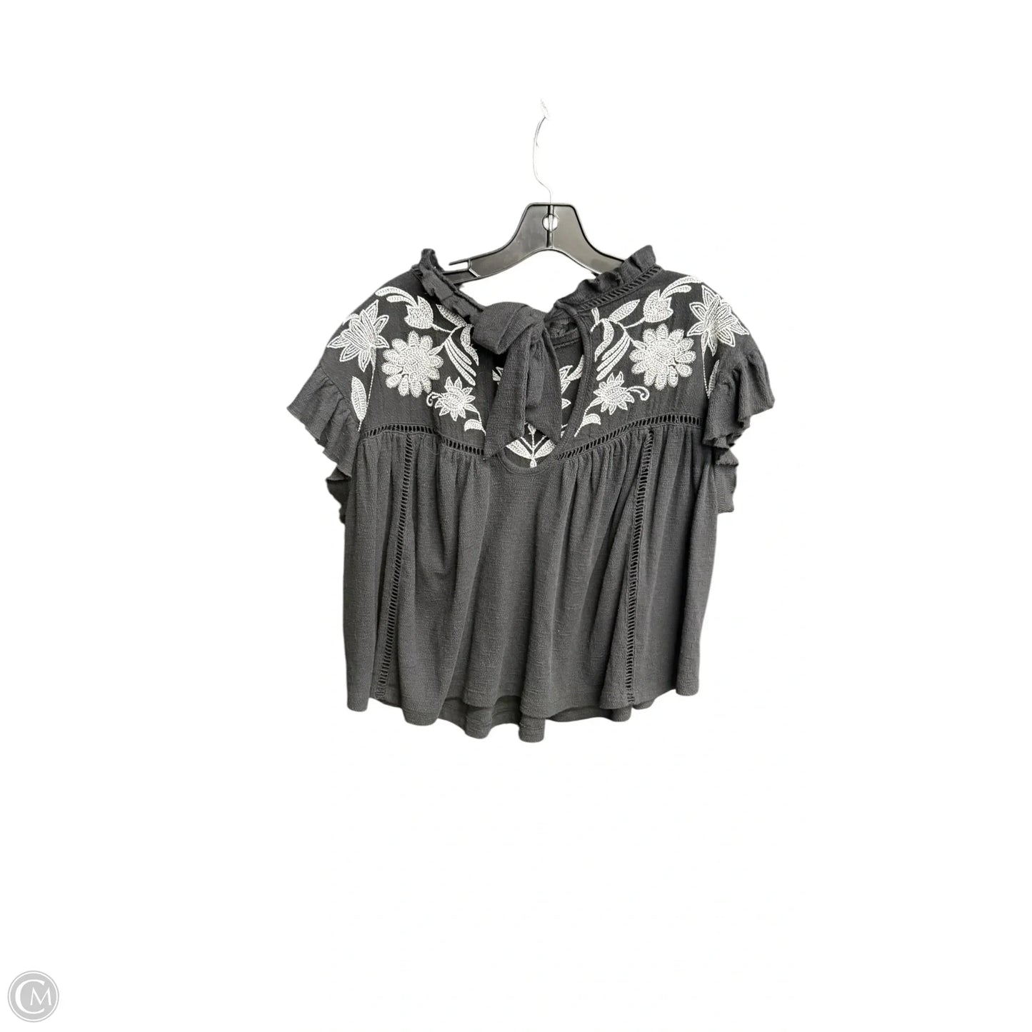 Top Short Sleeve By Free People In Black & White, Size: S