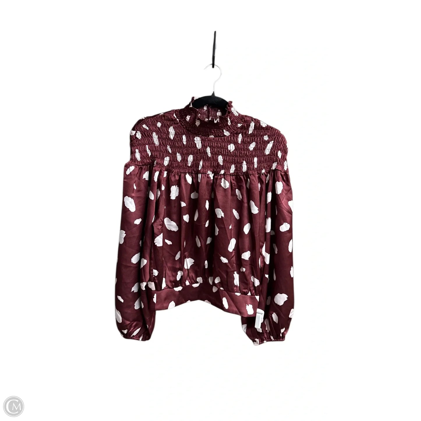 Top Long Sleeve By Sugar Lips In Polkadot Pattern, Size: M