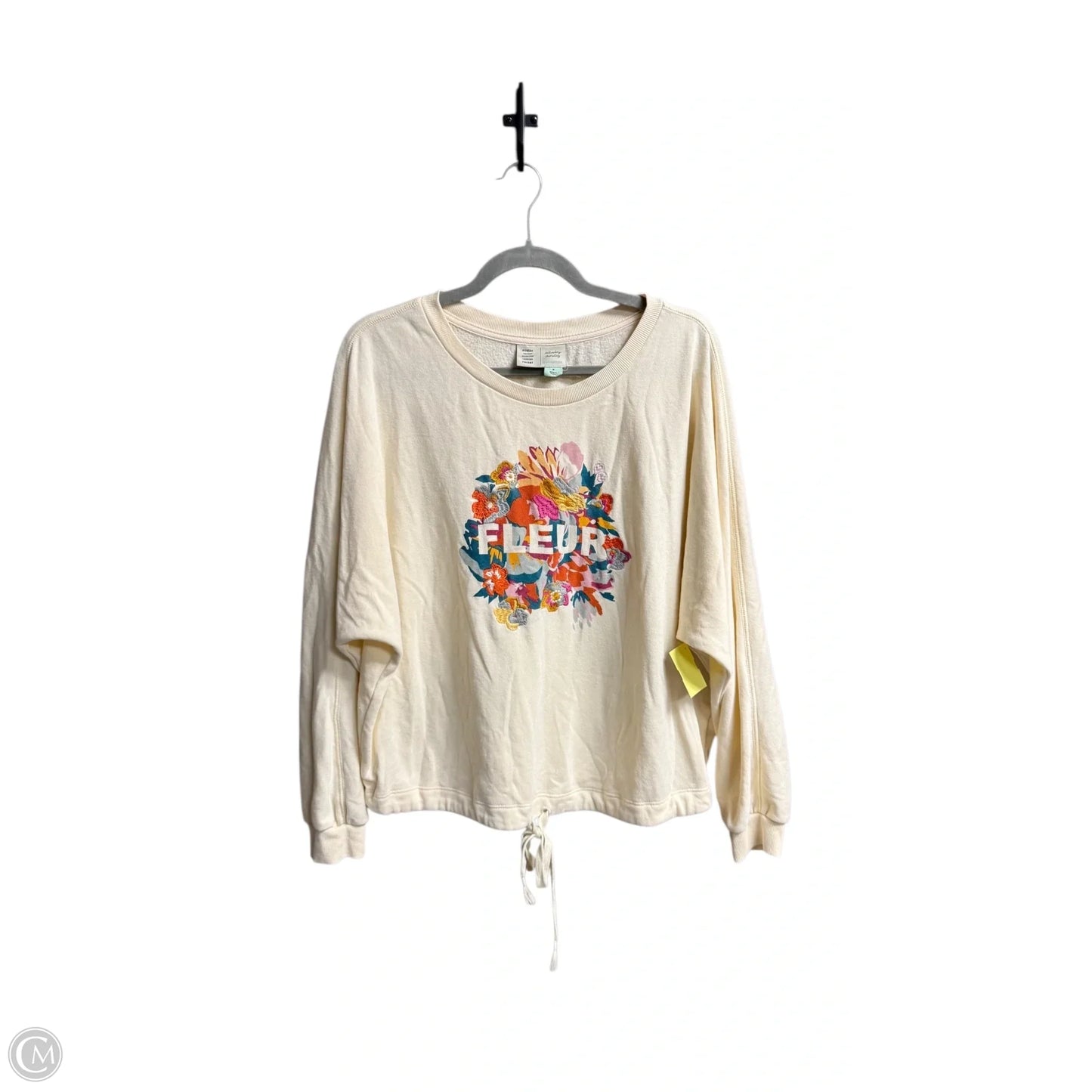 Top Long Sleeve By Anthropologie In Cream, Size: M