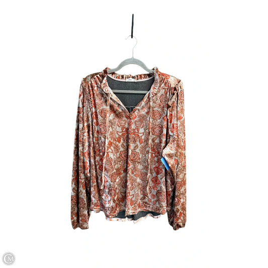 Top Long Sleeve By Easel In Floral Print, Size: S
