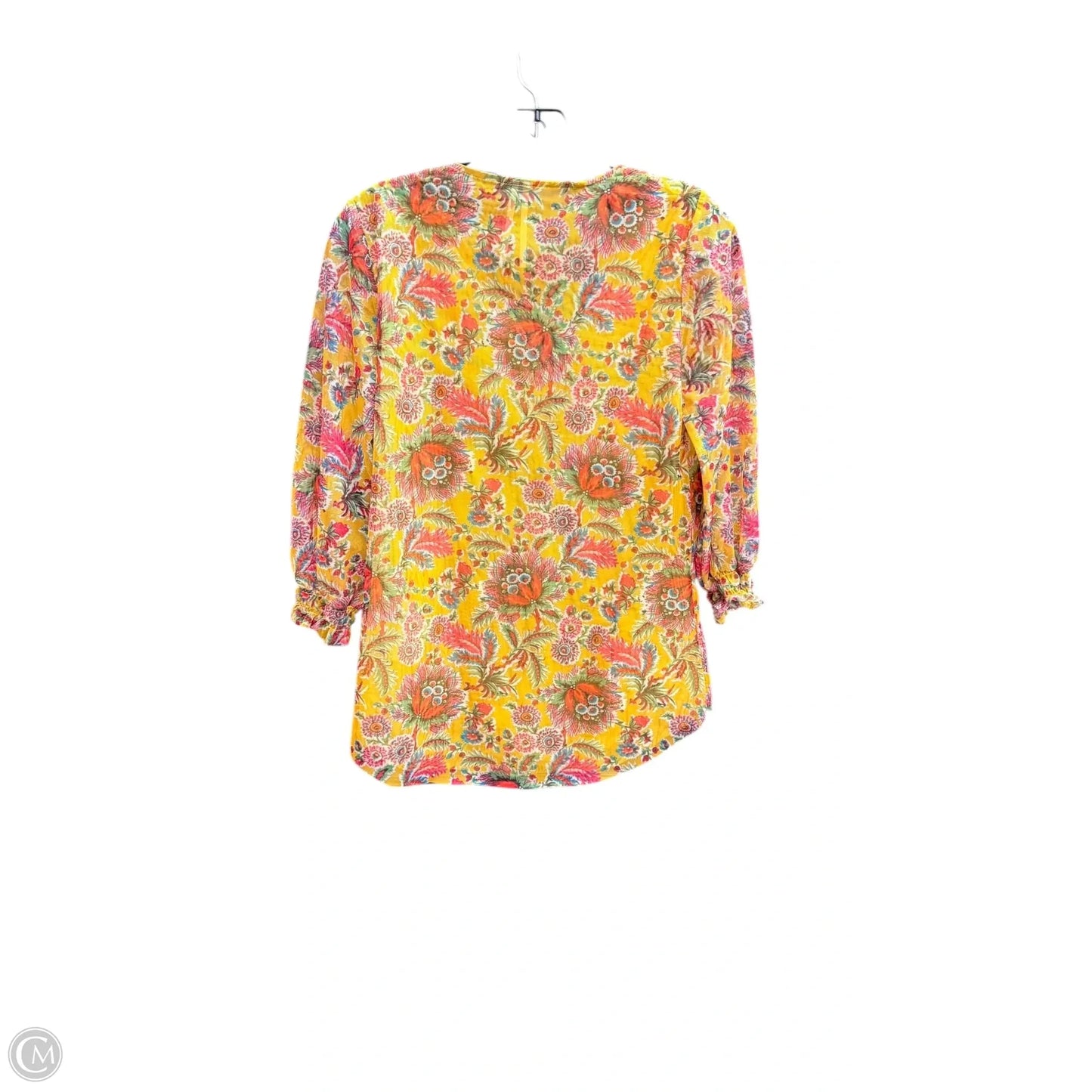 Top Long Sleeve By Anthropologie In Floral Print, Size: Xs