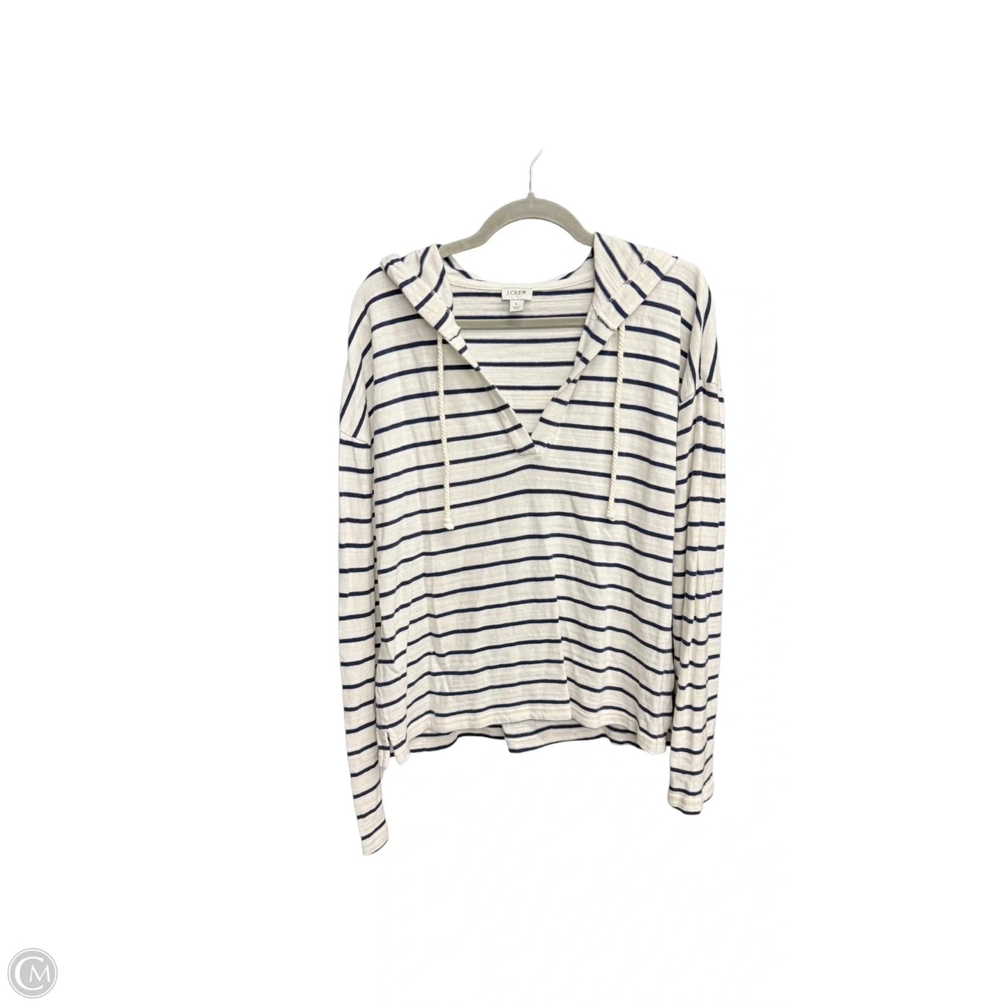 Sweatshirt Hoodie By J. Crew In Striped Pattern, Size: L