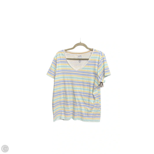 Top Short Sleeve By Croft And Barrow In Striped Pattern, Size: L