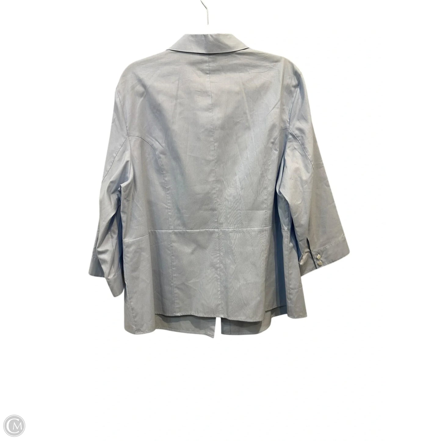 Top 3/4 Sleeve By Talbots In Blue & White, Size: 2x