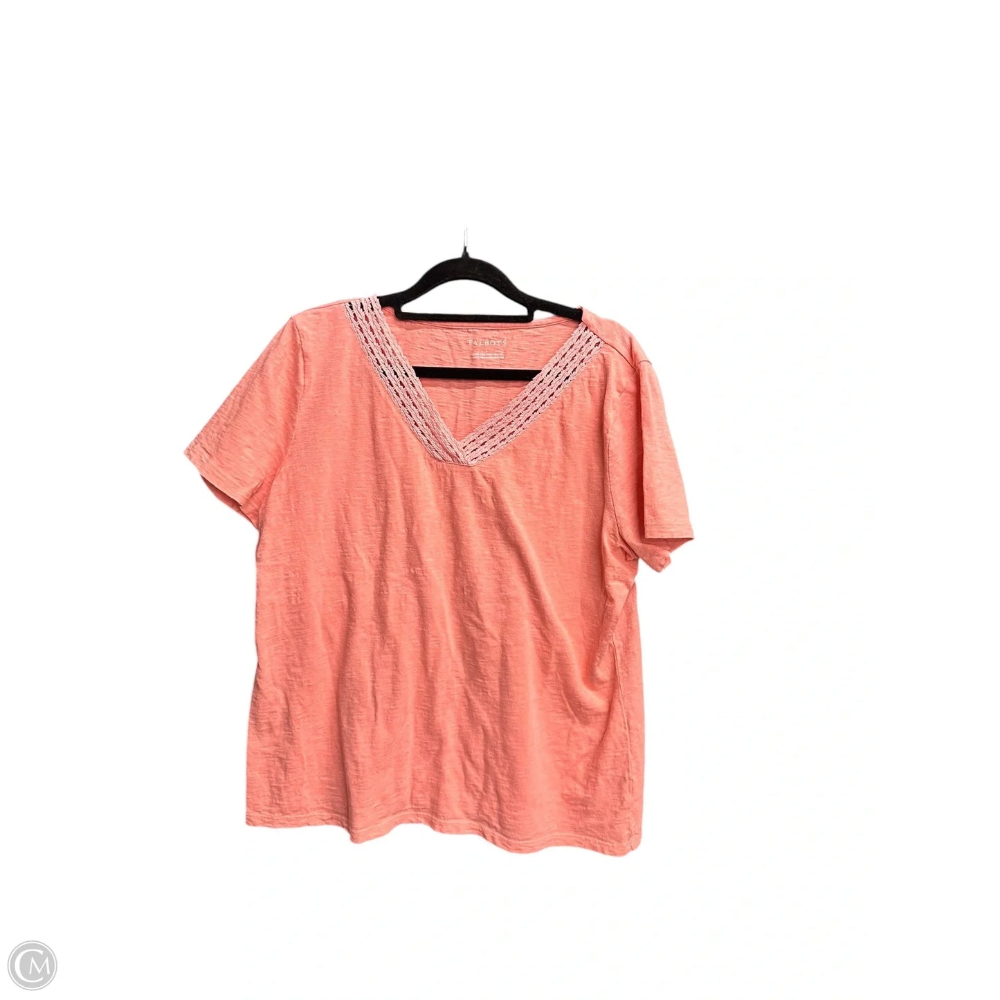 Top Short Sleeve By Talbots In Coral, Size: L