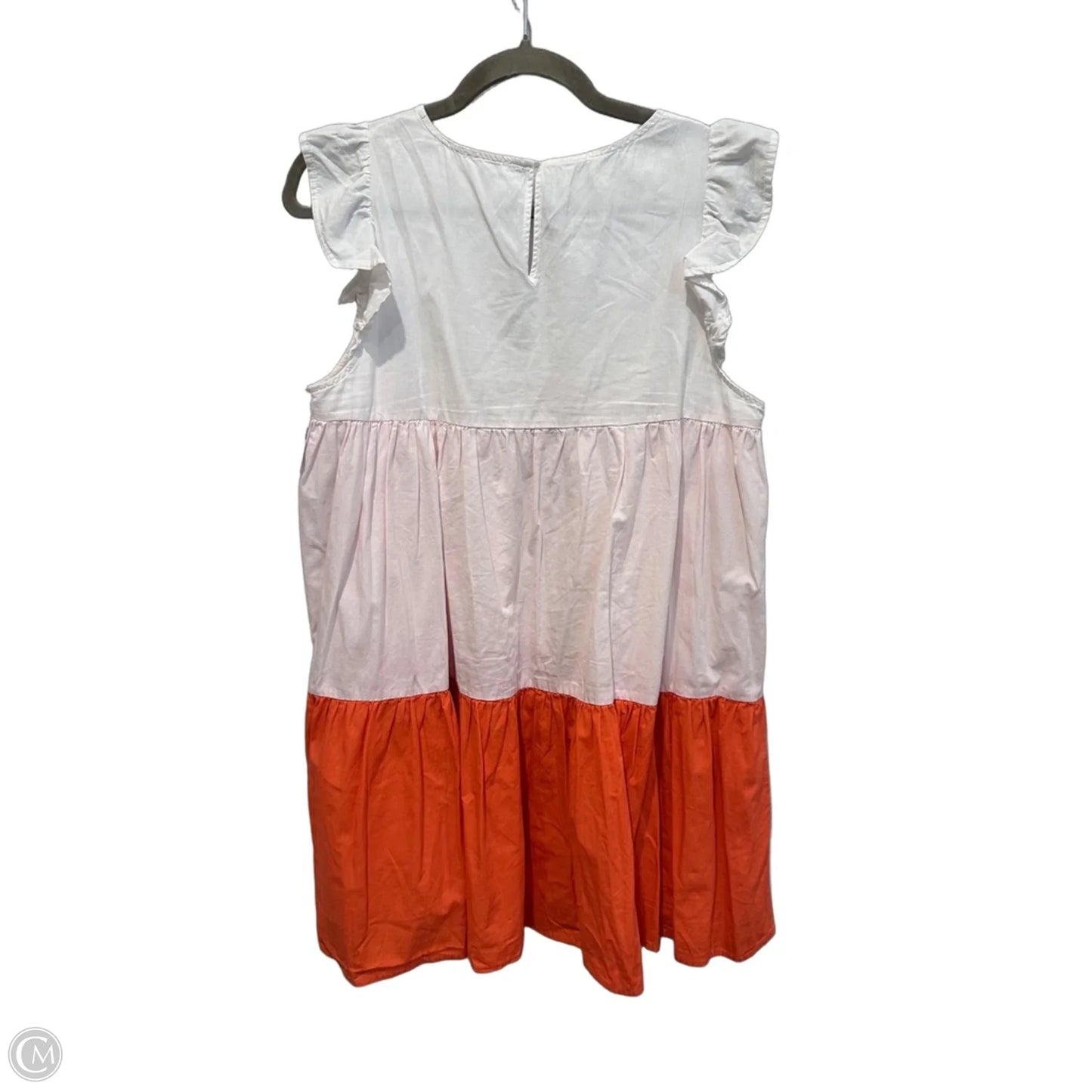 Dress Casual Short By Tcec In Pink & White, Size: M