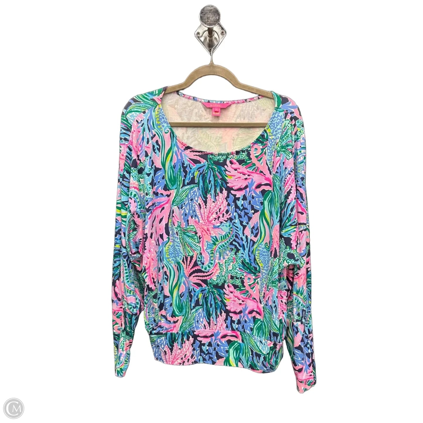 Top Long Sleeve Designer By Lilly Pulitzer In Floral Print, Size: M