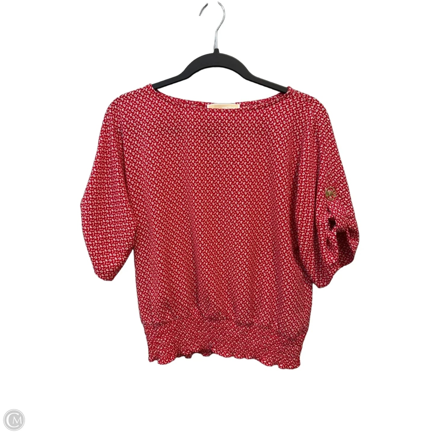 Top Short Sleeve Designer By Michael Kors In Floral Print, Size: S