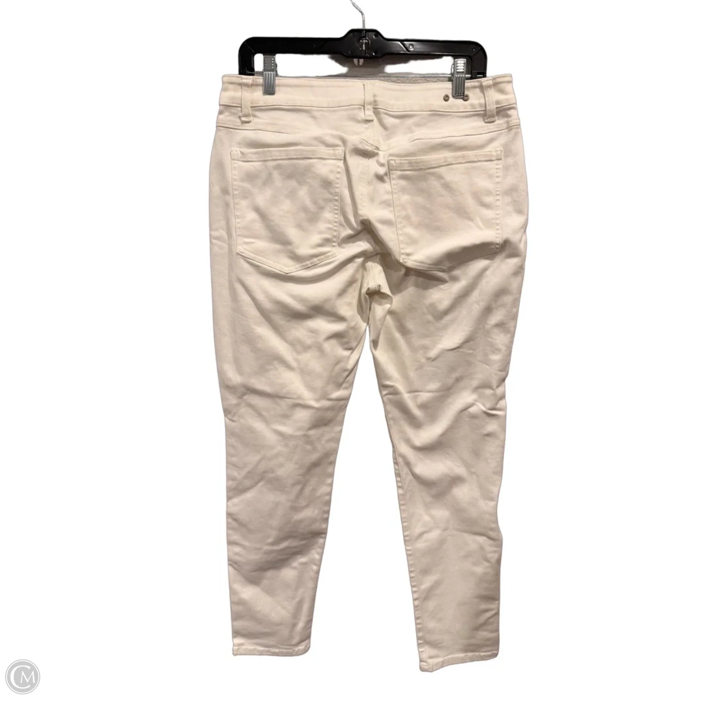 Jeans Skinny By Cabi In White Denim, Size: 12