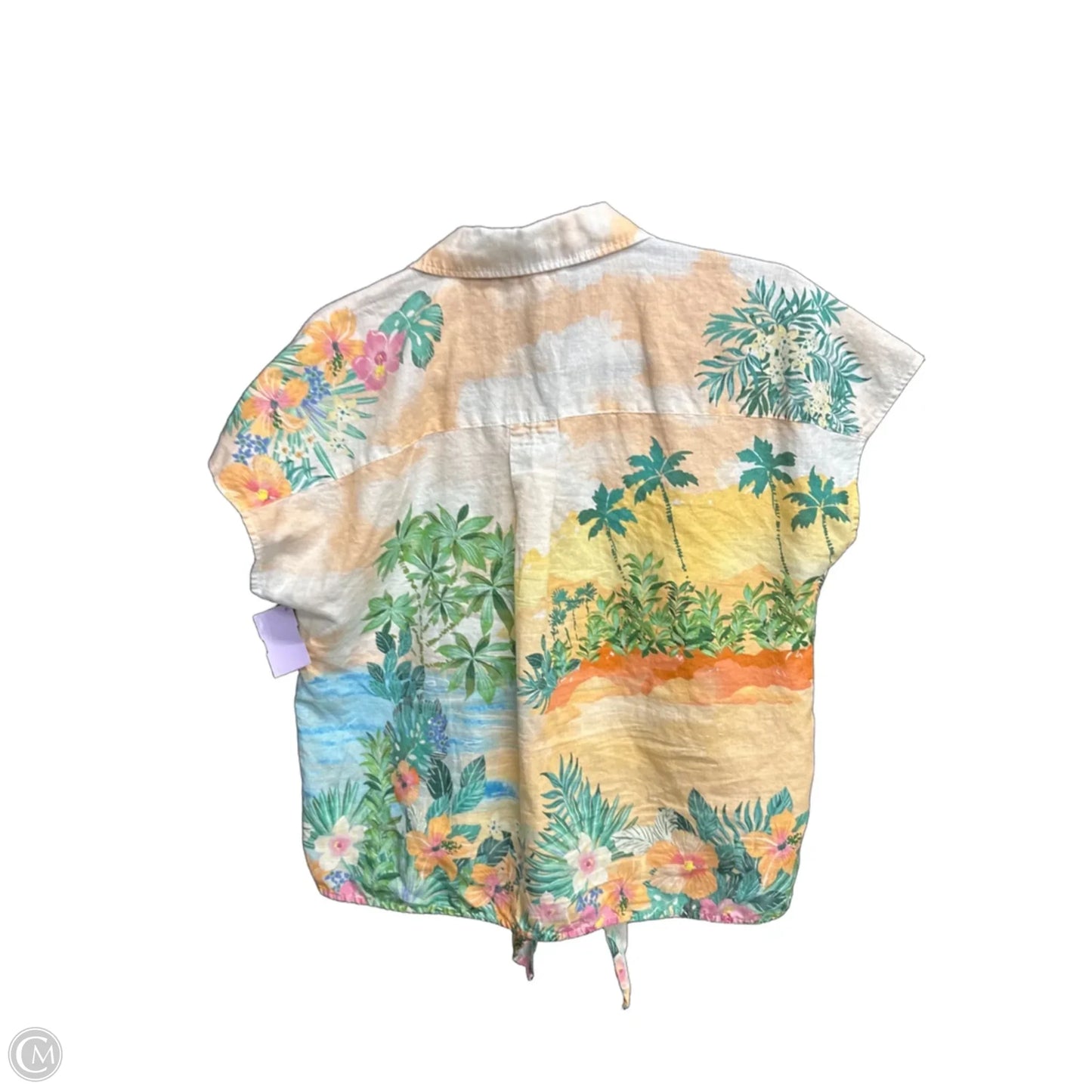 Top Short Sleeve By Talbots In Tropical Print, Size: S