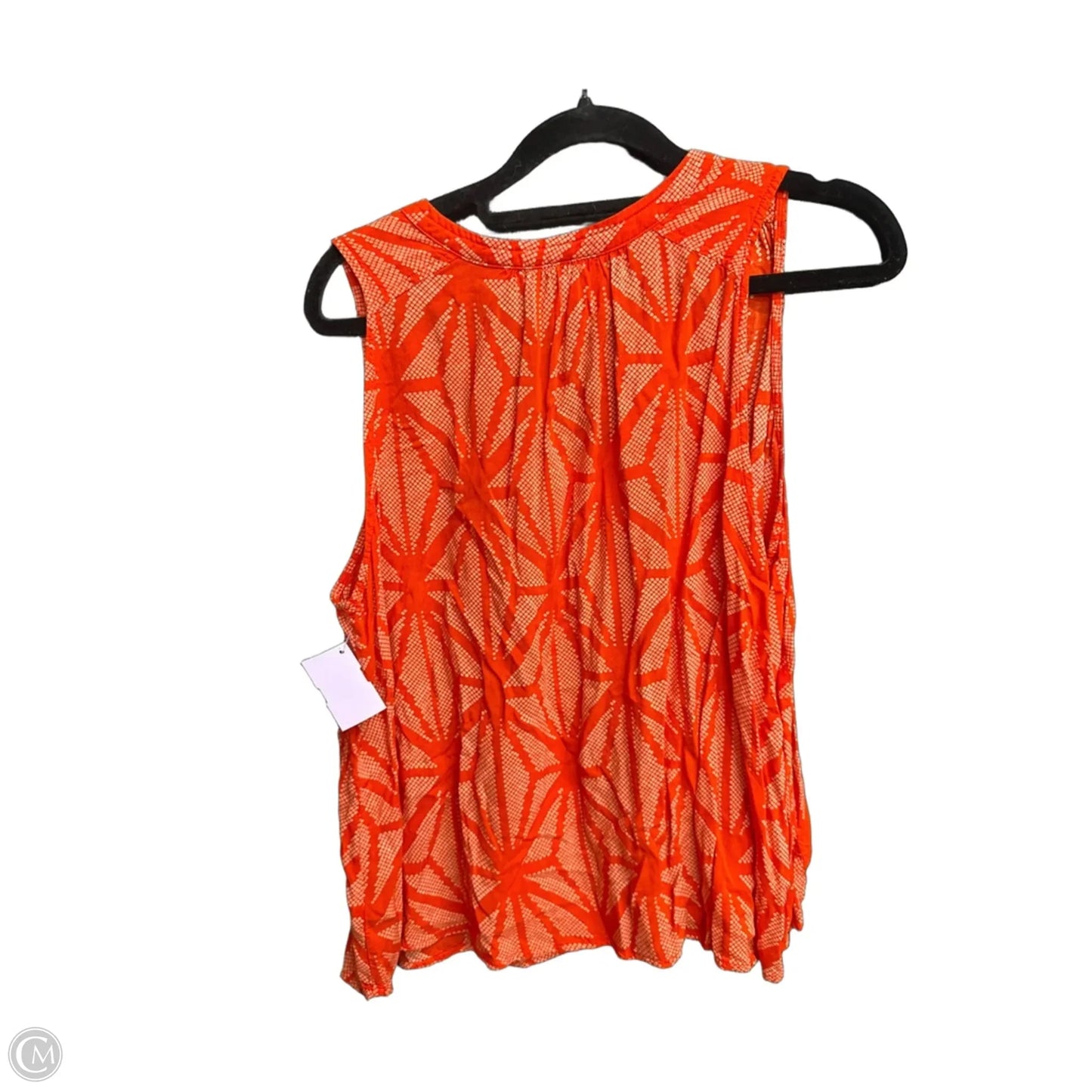 Top Sleeveless By Maeve In Orange & White, Size: M