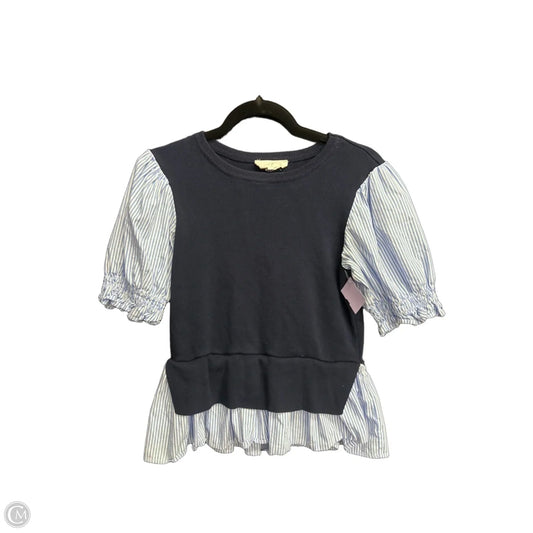 Top Short Sleeve By Anthropologie In Navy, Size: Xs