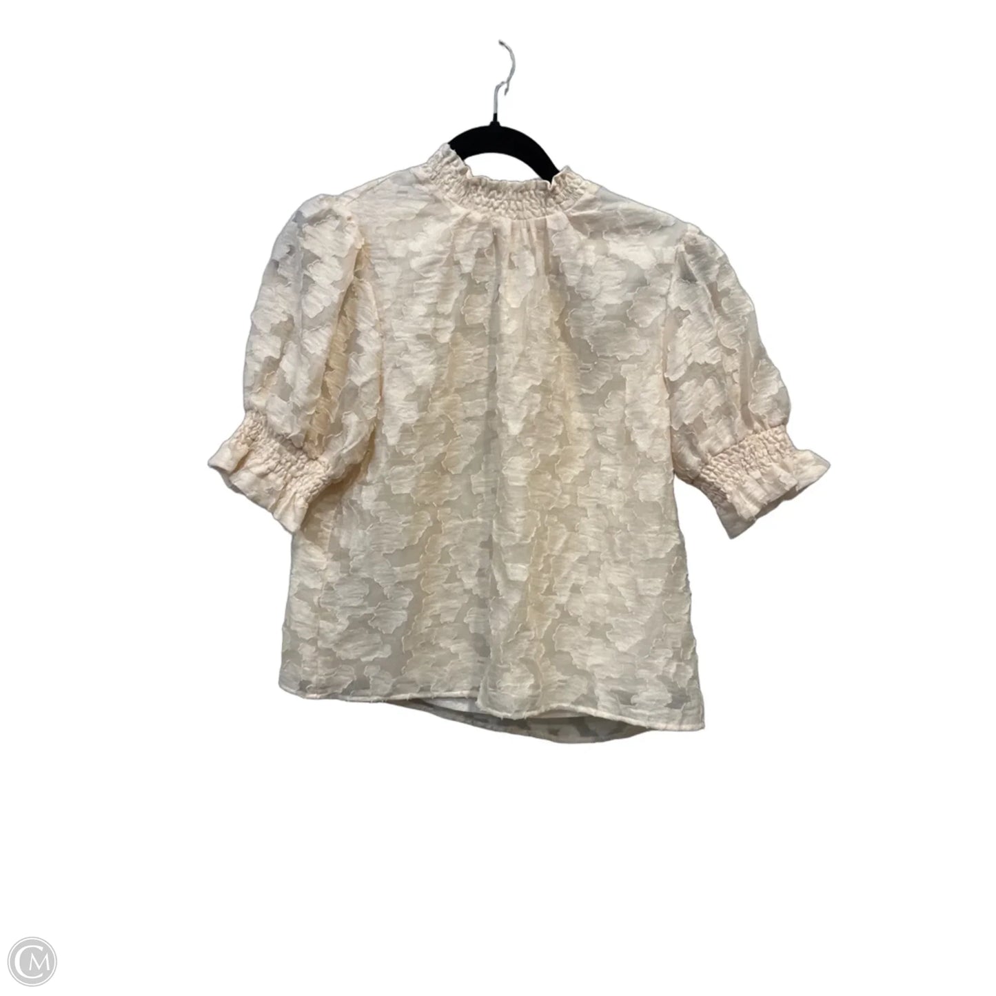 Blouse Short Sleeve By Thml In Ivory, Size: S