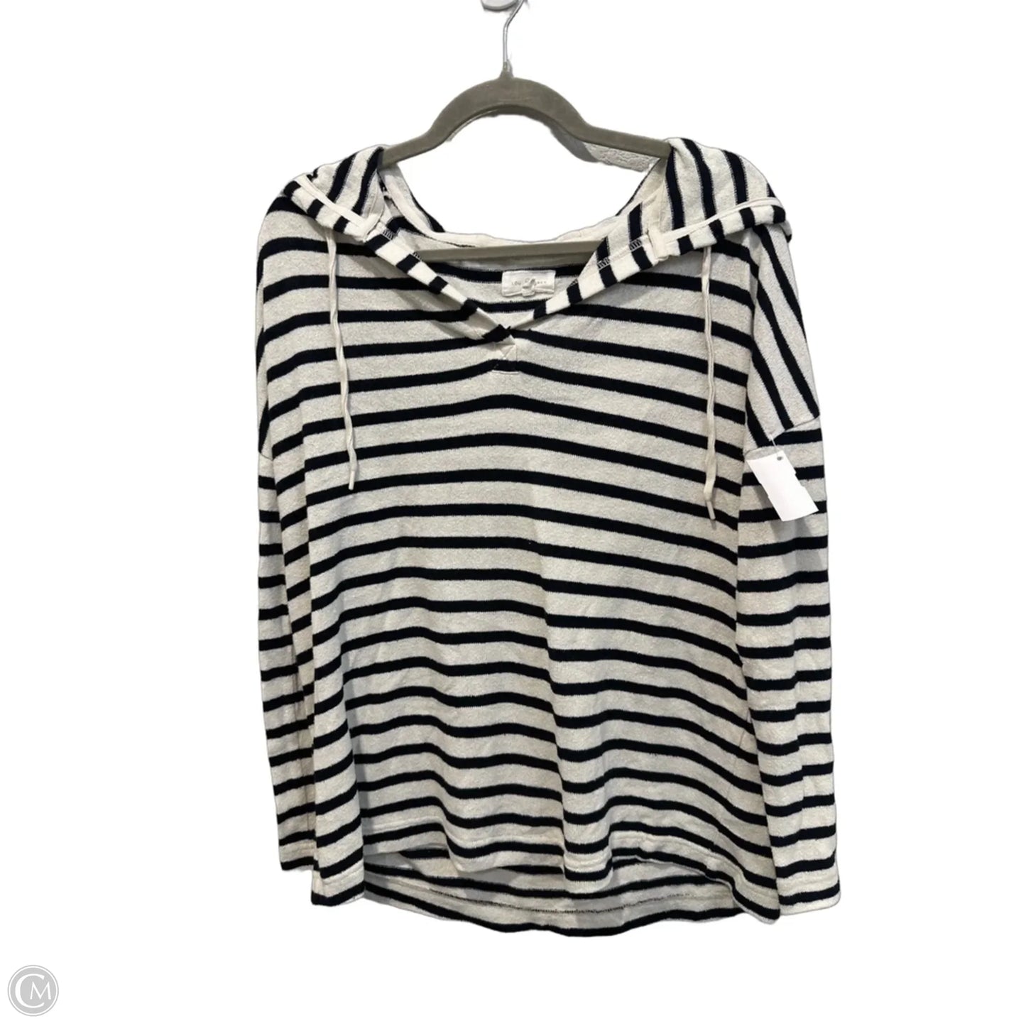 Top Long Sleeve By Lou And Grey In Striped Pattern, Size: M