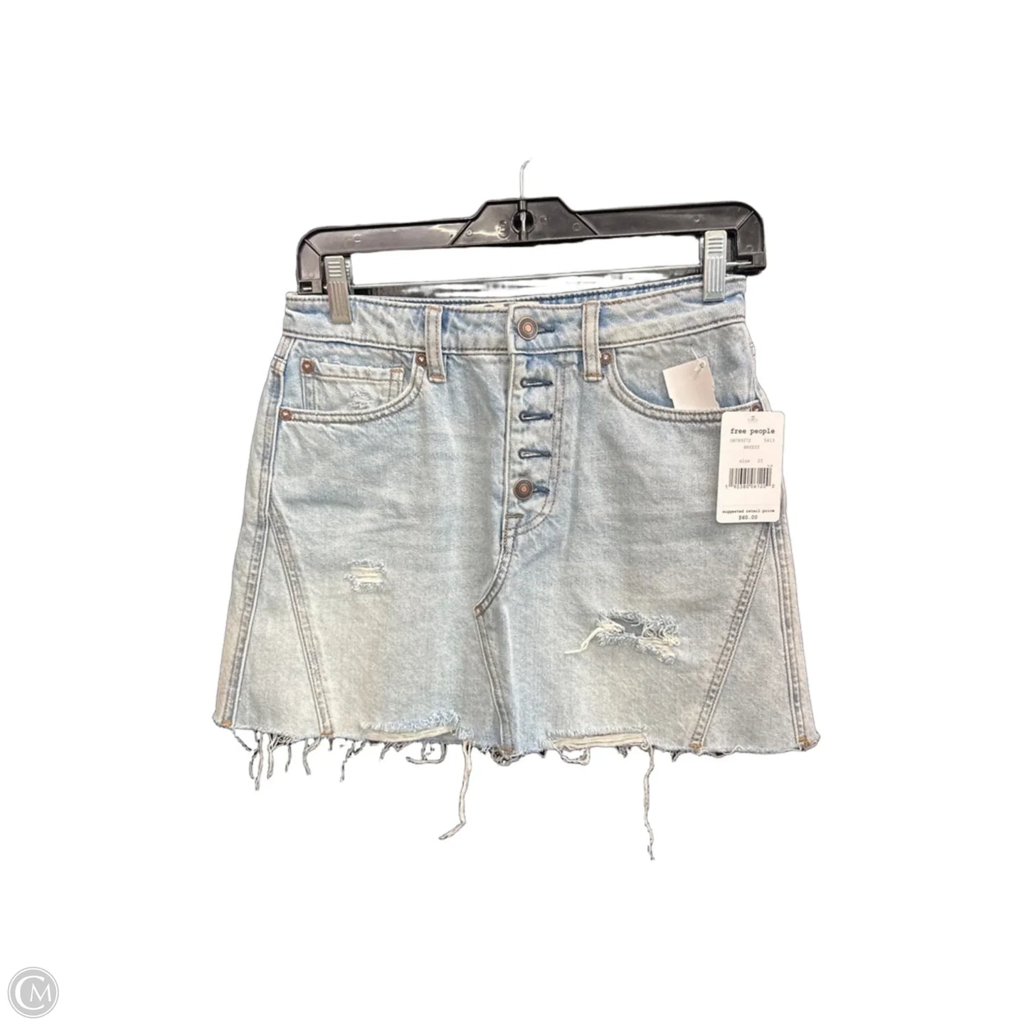 Skirt Mini & Short By Free People In Blue Denim, Size: 2