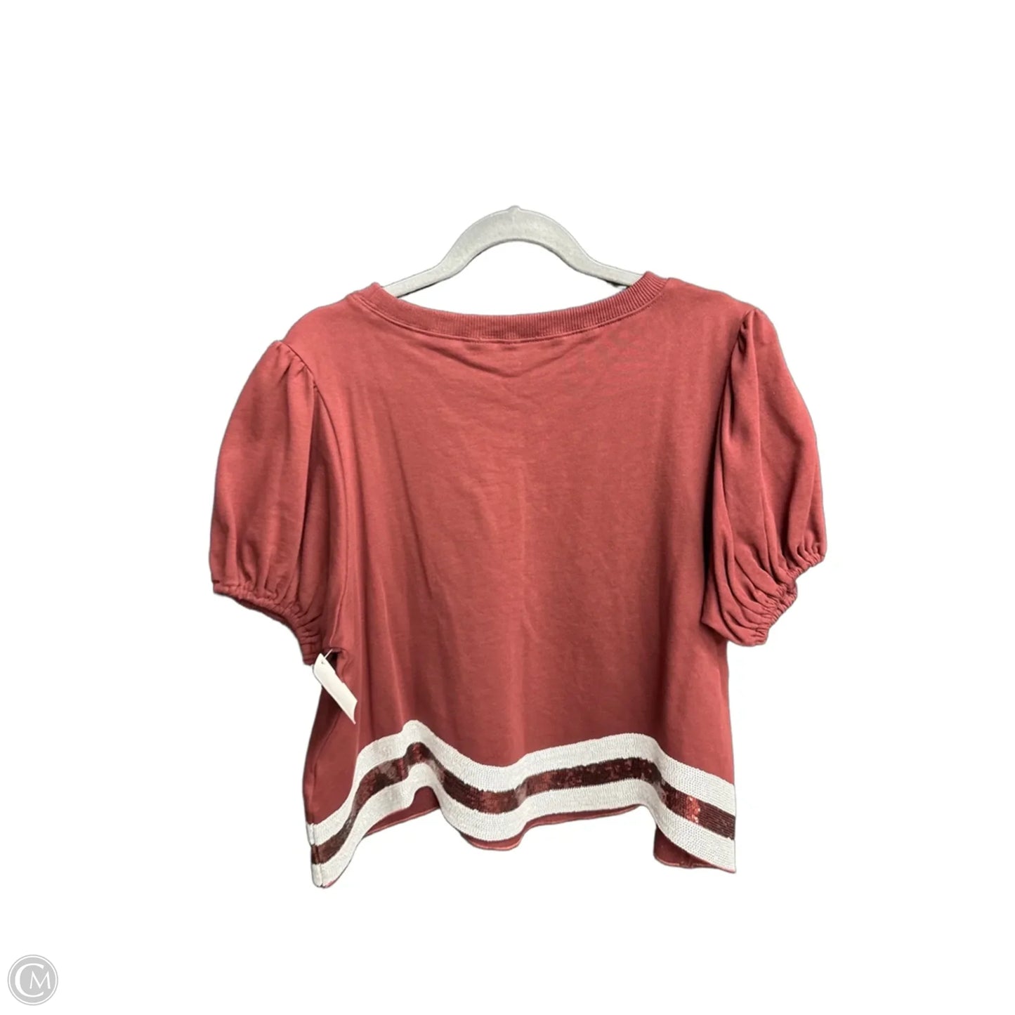 Top Short Sleeve By Peach Love Cream California In Maroon, Size: M