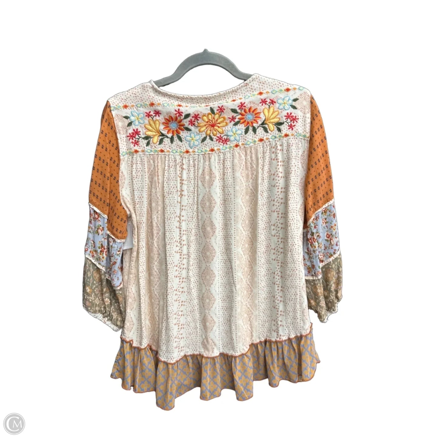 Top 3/4 Sleeve By John Mark In Floral Print, Size: S